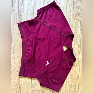 Maroon Oner Active Cropped Workout Top Size XS
